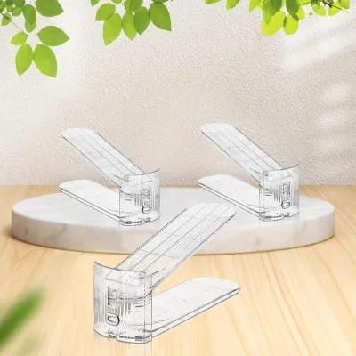 Adjustable Shoe Slots Organizer, Transparent ,Shoe Rack Holder Shoe Space Savers Double Shoe Racks