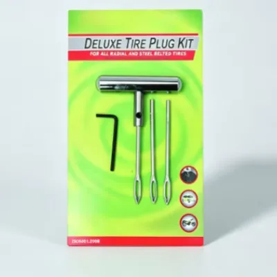 Tubeless Wheel Puncture Repair Tools Complete Set Rubber Strips Metal Probe Repair Accessories