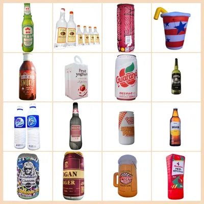Custom Giant Inflatable Beer Bottle Replica Balloon Airtight Digital Printed Blow Beverage Can Advertising Model Weather