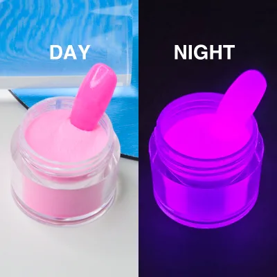 Wholesale Non-toxic 2 in 1 Dip Personal DIY Nail Art Quick Dry Glow in Dark Dipping Arylic Powder
