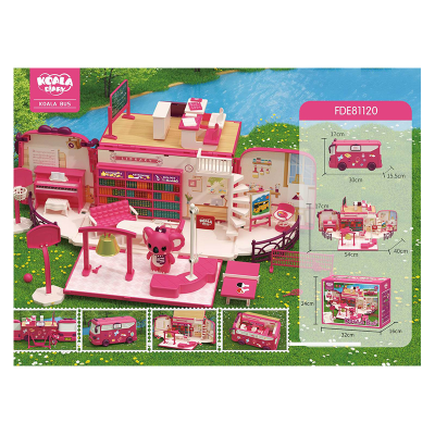 New Miniature Doll House Furniture Kids Pretend Play Doll House Furniture Toys Plastic Play Doll House School Set