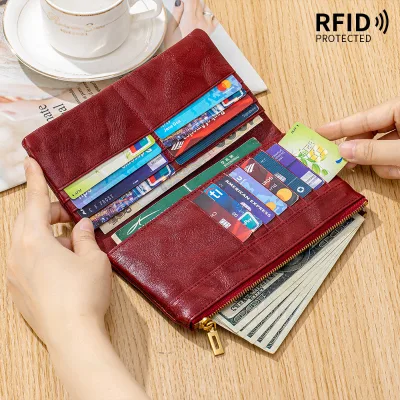 Unisex Vintage Hand-held Wallet High Quality Multiple 2026 Women s Bags Top Layer Vegetable-tanned Cowhide Long Wallet