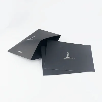 Custom Logo Eco-Friendly Recycled Printed Black Coated Paper Packing Card Envelope Invitation Envelope for Business