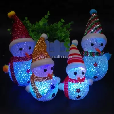Christmas Led Snowmen Lamp Color Changing Snowman Night Lights Battery Operated Colorful Lights Gifts for Xmas Party Supplies