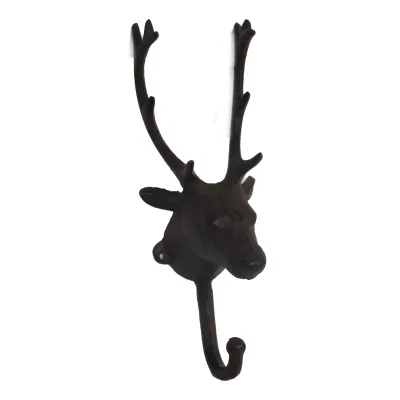 Best-Selling Double Deer Head Wall Hooks Industrial Rural Design by Manufacturers for Bathroom Cleaning Clothes Tool Jewelry Use