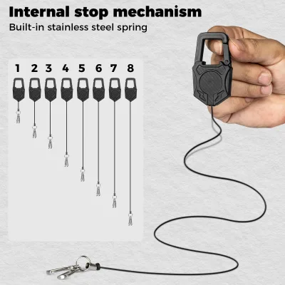 Custom Logo Badge Reel with Locking Mechanism 65cm Retractable Lanyard ABS Material Multi Function