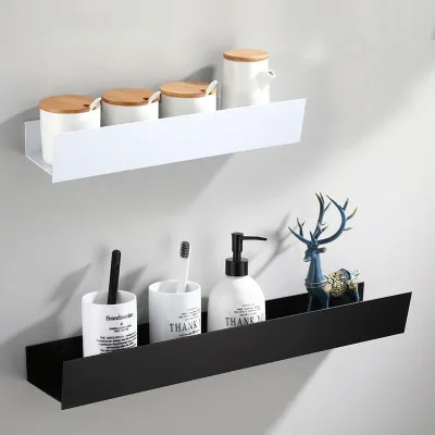 No Punching Toilet Bathroom Storage Holders Aluminum Metal Rack Kitchen Storage Rack