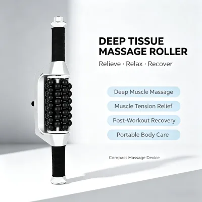 Handheld Fascia Rolling Massager Lymphatic Drainage Muscle Fatigue Relief Device for Home & Salon Use