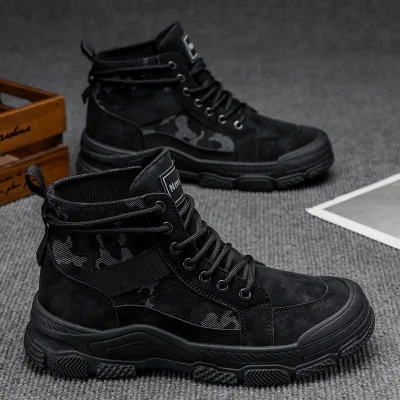 Mens Mid-calf Korean Style for Dr for Boots Autumn New Arrivals-Workwear Shoes for Construction Sites Non-Slip Boots