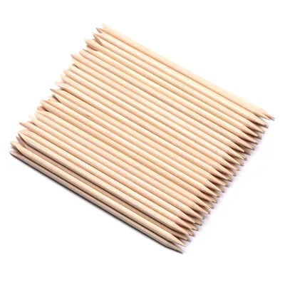 Double Ended Manicure and Pedicure Tools Orange Wooden Nail Sticks Free Sample Manicure Sticks for Nail Art Beauty
