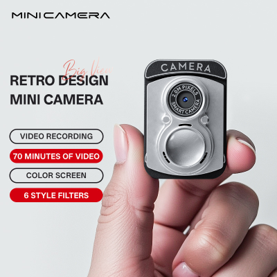 Mini Camera with Screen HD 1080p Retro Ultra Compact Camera with Flash Lamp Student Small Camcorder Pocket Cam