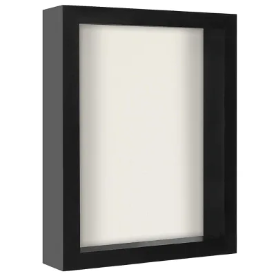Black Shadow Box Frame with Soft Linen Home Wall Hanging Wooden Shadow Box