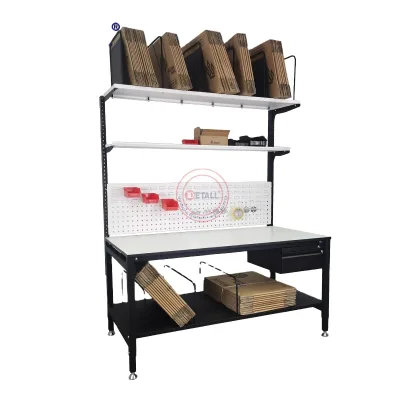 Detall Customized Height Adjustable Factory Packing Station/table for Warehouse with Packaged Cutting