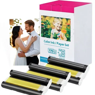 Glossy Photo Paper M Color KP-108in Color Ink Paper Photo Paper - 108 Sheets for Canon