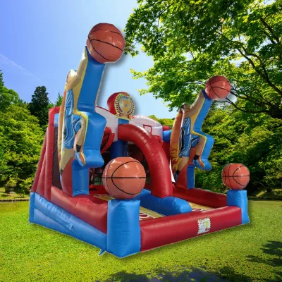 Wholesale Giant Two Player Outdoor Sports Interactive Inflatable Games Basketball Target Hoop Inflatable Shoot Game