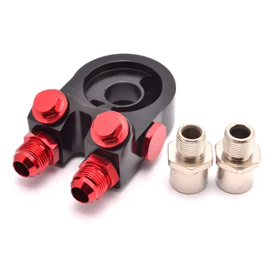 10AN Oil Cooler Adapter Sandwich, Oil Filter Sandwich Plate Adapter Thermostat