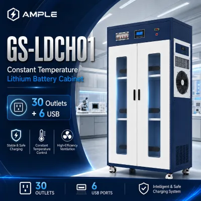 Lithium Battery Charging Storage Cabinet Constant Temperature Steel 30 Outlets 6 USB for Industrial Laboratory OEM ODM Supply