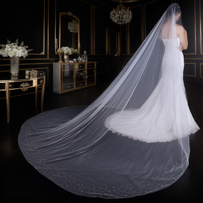 Extended Widen Pearl Bridal Veil Wedding Senior Sense Veil Bride Main Veil