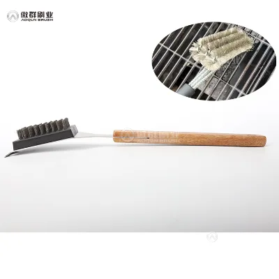 Bbq-aid Grill Brush and Scraper for Barbecue Silicone Bbq Grill Basting Brush Grill Brush Bristle Free Wood Handle