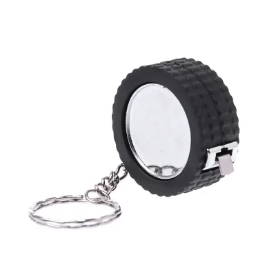 Factory Direct Promotion Mini Small Metal and Plastic Tire Tape Measure with Keychain 1m Length