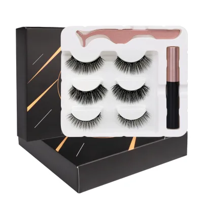 3d Silk Vegan Eyelashes Magnetic Lashes Natural Cils Create My Own Branded Product Wholesale Faux Mink Magnetic Eyelashes