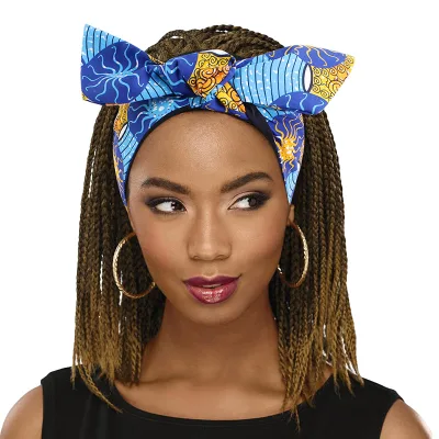 Wholesale High Quality Low MOQ African Print Headband Satin Head Wraps Ankara Pattern Headband for Women