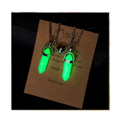 Hot Sale Luminous Pendant Necklace Heart Shaped Pendant Couple Magnetic Necklace