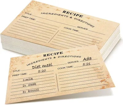 Myway 80 Pack Blank Thick Kraft Recipe Card Cooking Recipe Cards for Bridal Shower Weddings Graduation and Mother's Day