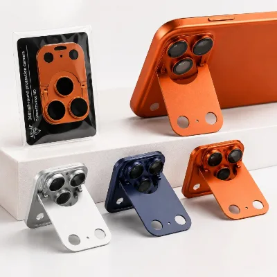 L001 Multi-Angle Adjustment Hidden Camera Film Stand for Iphone 18 17 Pro Max Aluminum Alloy Protection Kickstand Lens Film