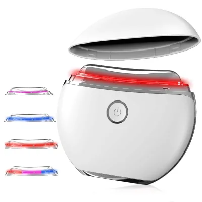 Waterproof Skin Tightening Massager for Face: EMS Microcurrent Red Light Therapy Vibration Heat Anti Aging Lifting Device