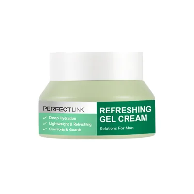 Private Label Natural Herbal Vegan Refreshing Lightweight Deep Hydration Refreshing Gel Face Cream for Men