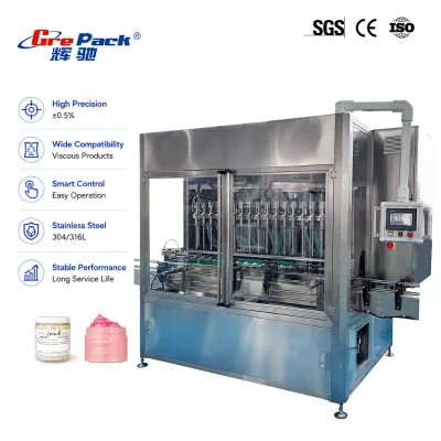 Automatic Lotion Cosmetic Bottle Filling Machine High Efficiency for Gel Cream Thick Emulsion Product