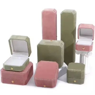Wholesale Custom Orange Flannelette Jewelry Box Handmade Octagonal for Necklace Wholesale Custom Orange Flannelette Jewelry Box