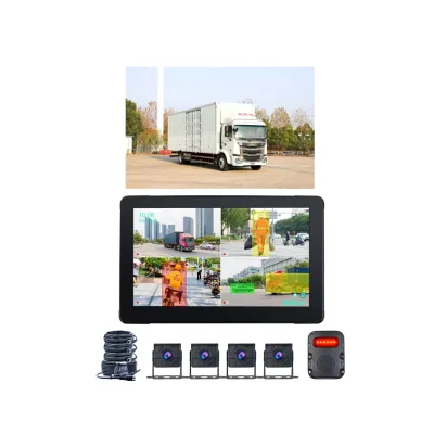 Profession 7-Inch 12-36V Truck DVR Quad Split Monitor 4 Way View Backup Reverse Camera BSD Alarm Auto Human Tracking Kit TFT LCD