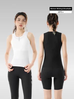TECH Women's Adults Summer Breathable Full-Seam-Taped Square Neck Cycling Base Layer Quick-Dry Moisture Wicking Undershirt