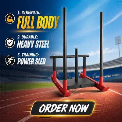 Powder Coated Rust Resistant Drag Sled with Reinforced Shoulder Strap, 500 LBS Weight Sled for Commercial Gym Use