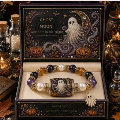 Halloween Ghost Witch Crystal Elastic Beaded Bracelet New Arrival Stretch Charm Unisex Gift Festival Party Jewelry Wholesale