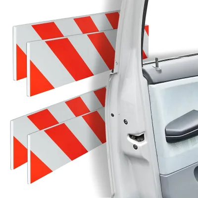 Red-White Chevron Reflective Car Door Warning Stickers High Visibility Safety Decals for Van & Truck