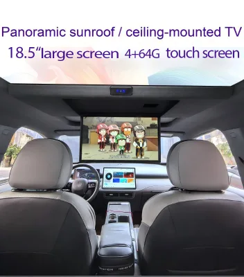 18.5 Inch IPS Paorama Sunroof Roof Mount Monitor Electrically Flip Down Android System Large TV Screen for New Car Display