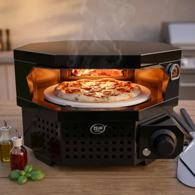 Quick Assemble Freestanding Premium 12-Inch Pizza Oven with Folding Design Stainless Steel Galvanized for Travel Picnic