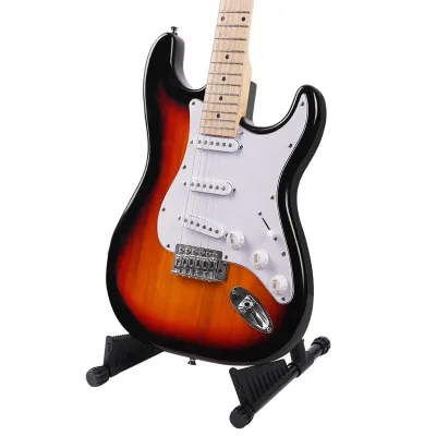Bullfighter DJ10 Black Foldable Electric Guitar Stand with Frame Footrest Lighted Features