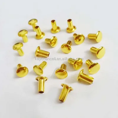 Gold Single Round Head Paper File Fastener Metal Hollow Rivet