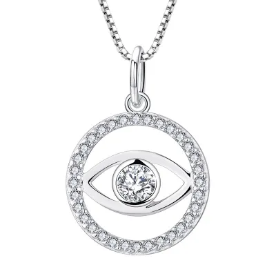Hamsa Evil Eyes Pendant Necklaces Hamsa Hand Charm Necklace Fashion Necklace Jewelry Women Zircon Link Chain 925 Sterling Silver