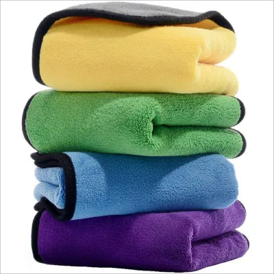 Customized Absorbent Coral Fleece Microfiber Cleaning Cloth Lint-free Quick-Dry Car Towels Wash Polishing Towel