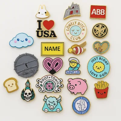 Custom Enamel Pin Hard Soft Enamel Pin Cartoon With Glitter Irregular Metal Badge Logo UV Print Funny Cute Anime Lapel Pin