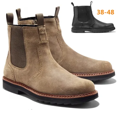 2025 New Style Fashion Streetwear Men PU Leather Zipper Wear Boots Dress Shoes Men's Ankle Boots