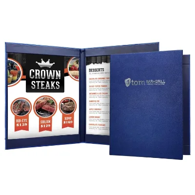 Wholesale Personalized 2 Page Menu Horizontal Bar Hotel Menu Folder A4 Restaurant Menu Covers