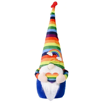 New Christmas Handmade rainbow Gnome Xmas Tree Hanging Ornament Doll Decoration