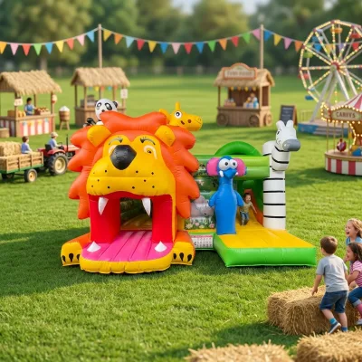 Wildlife Park Lion King Top Selling Bouncy Castle Slide Combo Cheap Popular Inflatable Bounce House Gonfiabili Maison Gonflable