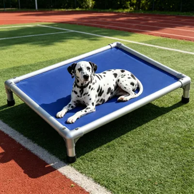 Private Airy Nook Assembled Aluminum Elevated Dog Bed Split Frame Off-Ground Pet Cot for Family Dogs